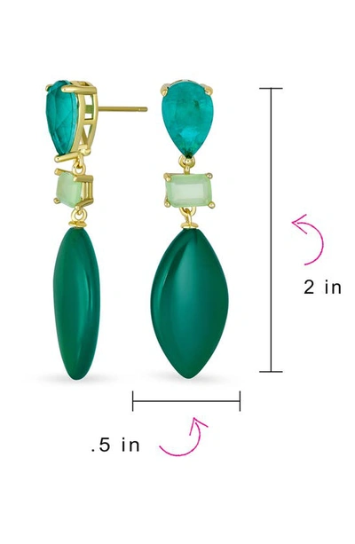 Bling Jewelry Geometric Amazonite Teardrop Earrings In Green