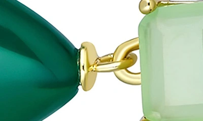 Bling Jewelry Geometric Amazonite Teardrop Earrings In Green