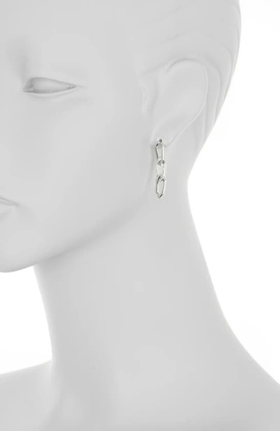 Sterling Forever Kinslee Cz Linear Drop Earrings In Silver