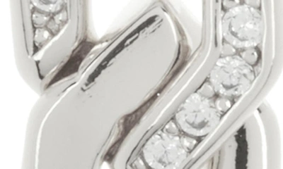 Sterling Forever Kinslee Cz Linear Drop Earrings In Silver