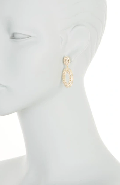 Sterling Forever Eira Cz Drop Earrings In Gold