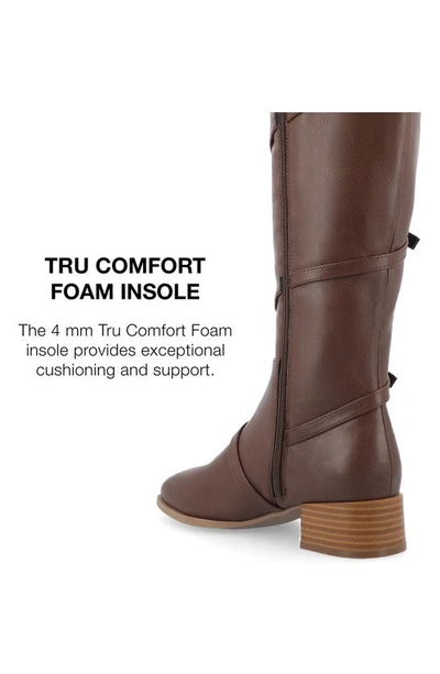 Journee Collection Elettra Tru Comfort Buckle Knee High Boot In Brown