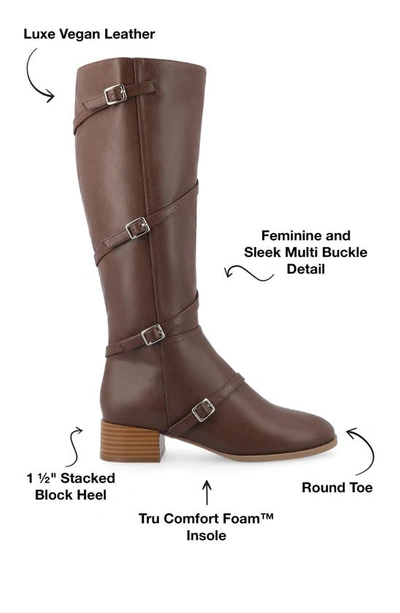 Journee Collection Elettra Tru Comfort Buckle Knee High Boot In Brown