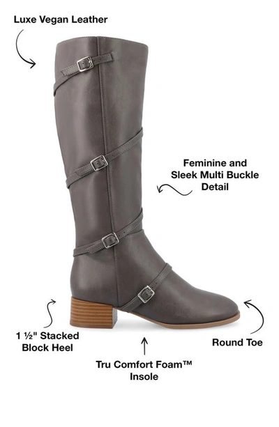 Journee Collection Elettra Tru Comfort Buckle Knee High Boot In Grey
