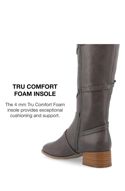 Journee Collection Elettra Tru Comfort Buckle Knee High Boot In Grey