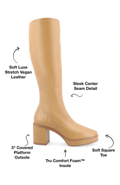Journee Collection Alondra Tru Comfort Foam Knee High Platform Boot In Tan