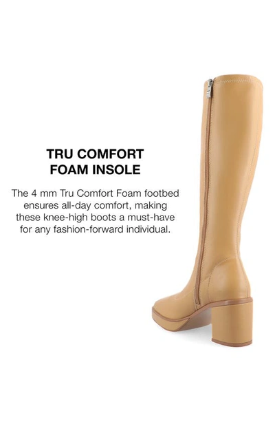 Journee Collection Alondra Tru Comfort Foam Knee High Platform Boot In Tan