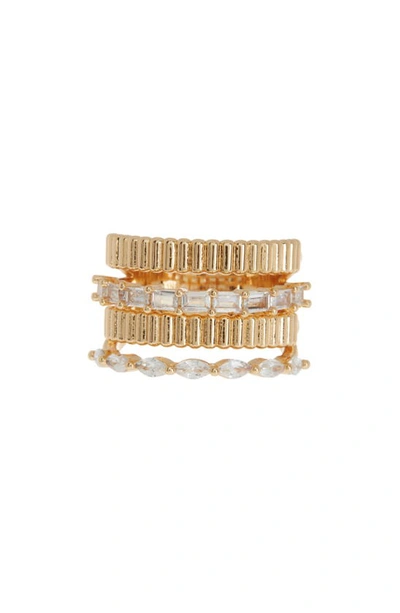 Shop Sterling Forever Odette Cz Stacked Ring In Gold