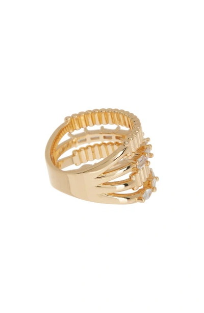 Shop Sterling Forever Odette Cz Stacked Ring In Gold