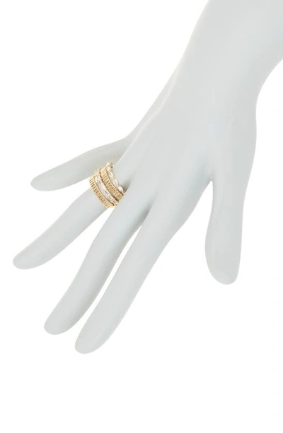 Sterling Forever Odette Cz Stacked Ring In Gold