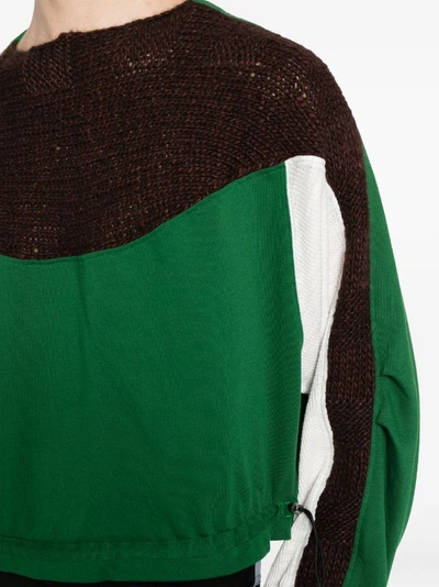 Shop Kiko Kostadinov Men Solon Knit Hybrid Ls Top In Hunter Green