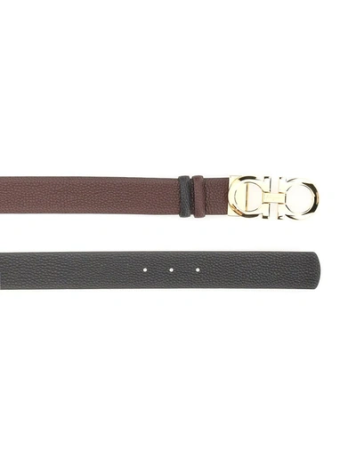 Shop Ferragamo Belt With Buckle Hooks In Brown