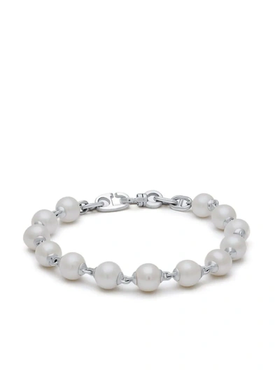 Shop Maor Consi Bracelet In Silver With White Pearl