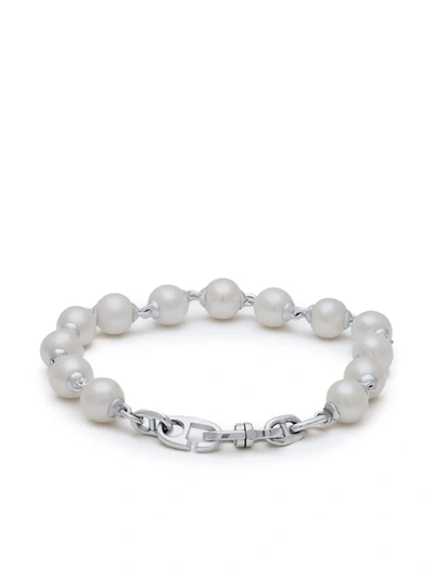 Shop Maor Consi Bracelet In Silver With White Pearl