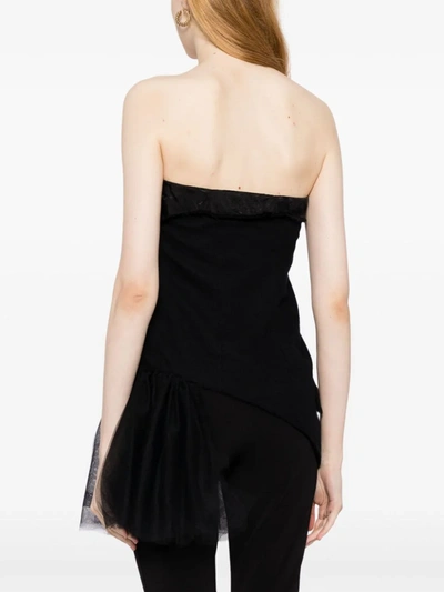 Shop Marc Le Bihan Womens Strapless Tailored Vest Top In Noir