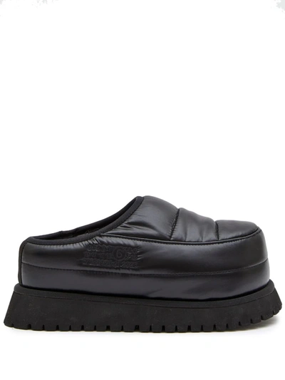 Shop Mm6 Maison Margiela Mm6 Women Platform Puffer Loafer Slipper In T8013 Black