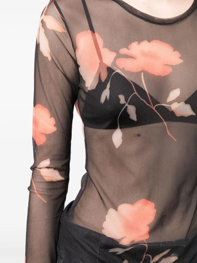 Shop Our Legacy Women Super Slim Ls Top In Nocturnal Flower Print