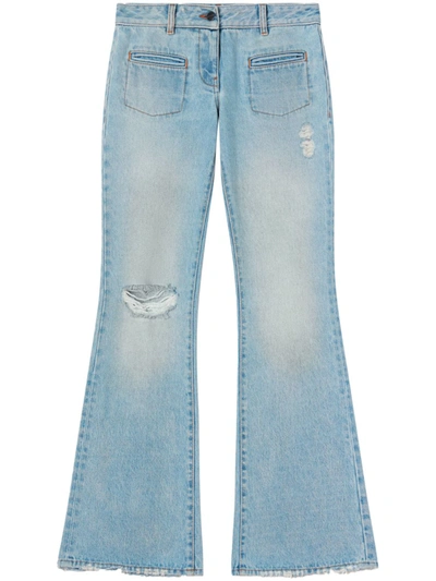 Shop Palm Angels Women Denim Bootcut Jeans In Light Blue