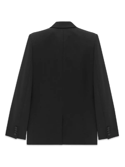 Shop Saint Laurent Men Single-breasted Tuxedo Jacket In 1000 Noir