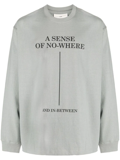 Shop Song For The Mute Men "a Sense Of Nowhere" Oversized Crew Neck In Concrete