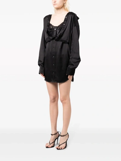 Shop Alexander Wang T T By Alexander Wang Women Button Down Dress With Integrated Dress In 001 Black