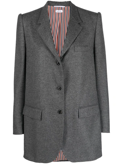 Shop Thom Browne Women Oversized Classic Sport Coat In 035 Med Grey