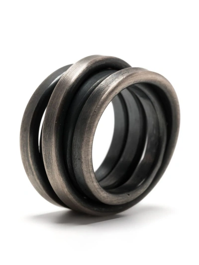 Shop Detaj Uma X  Silver Coil Ring In Matte Silver