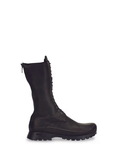Shop Yohji Yamamoto Pour Homme X Guidi Men Front Vs Lace-up Zip Boots In 1 Black