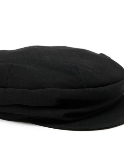 Shop Yohji Yamamoto Women Dart Draped Cap In Black