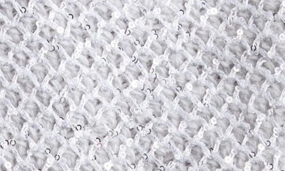 Shop Stella Mccartney Cutout Seed Stitch Sequin Wool Blend Crewneck Sweater In Grey