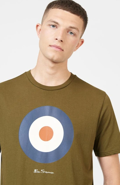 Shop Ben Sherman Signature Target Logo Graphic T-shirt In Khaki