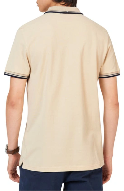 Shop Ben Sherman Signature Tipped Organic Cotton Piqué Polo Shirt In Fog