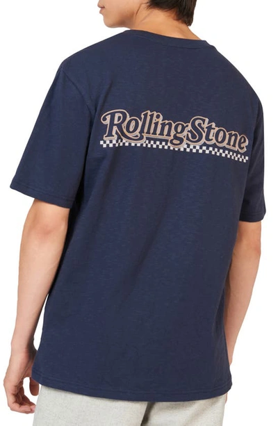 Shop Ben Sherman Rolling Stone Graphic T-shirt In Mood Indigo