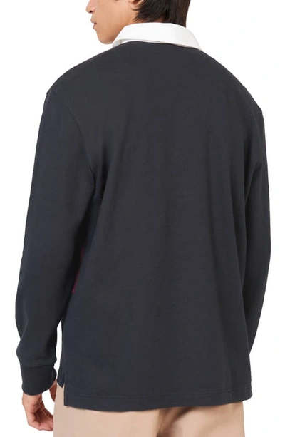 Shop Ben Sherman Colorblock Utility Cotton Rugby Shirt In Black