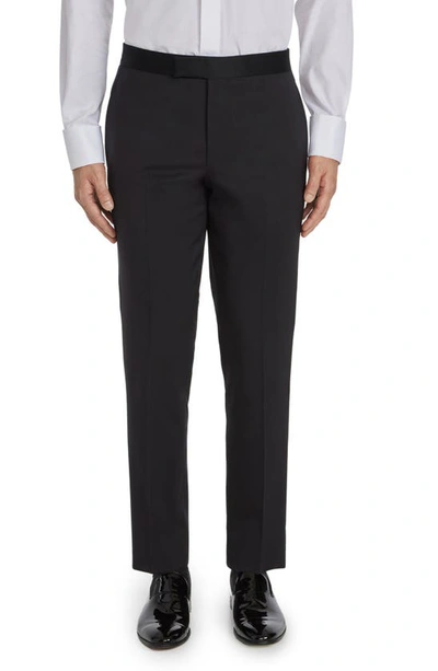 Shop Jack Victor Phoenix Flat Front Tuxedo Pants In Black