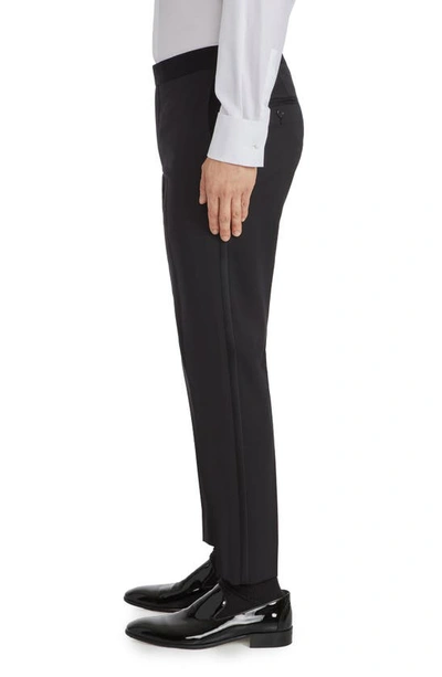 Jack Victor Phoenix Flat Front Tuxedo Pants In Black
