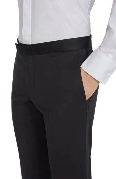 Shop Jack Victor Phoenix Flat Front Tuxedo Pants In Black