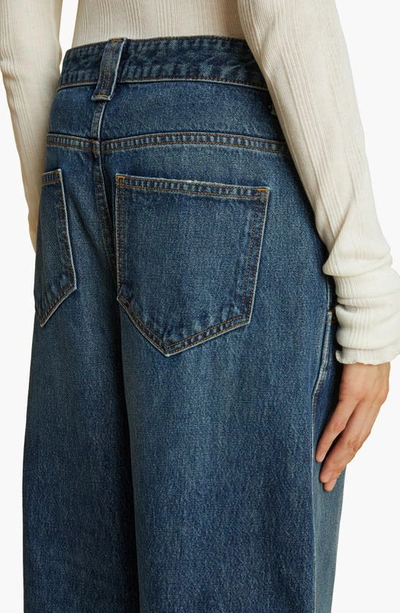 Shop Khaite Bacall Nonstretch Denim Wide Leg Jeans In Archer