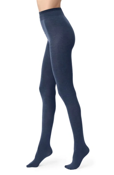Shop Oroblu Comfort Touch Tights In Blue Jeans