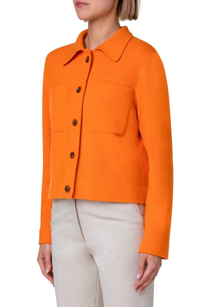 Shop Akris Cashmere Jacket In Pumpkin