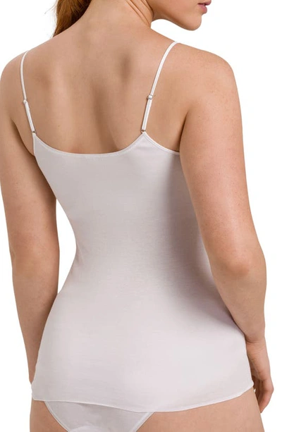 Shop Hanro Seamless Padded Cotton Camisole In White