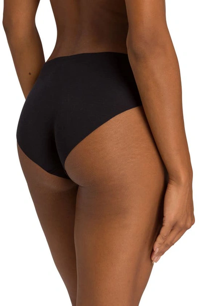 Shop Hanro Invisible Stretch Cotton Hipster Panties In Black