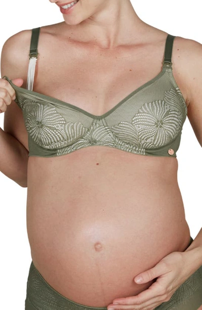 Shop Cache Coeur Dahlia Maternity/nursing Bra In Khaki