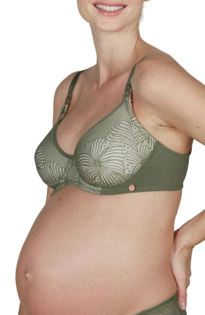 Shop Cache Coeur Dahlia Maternity/nursing Bra In Khaki