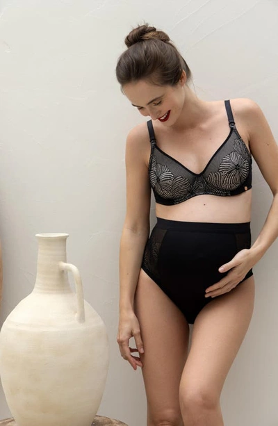 Shop Cache Coeur Dahlia Maternity/nursing Bra In Black