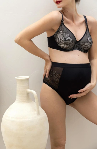 Shop Cache Coeur Dahlia Maternity/nursing Bra In Black