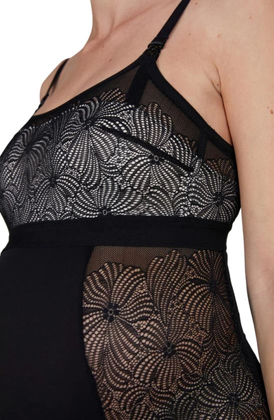 Cache Coeur Dahlia Maternity/nursing Bodysuit In Black