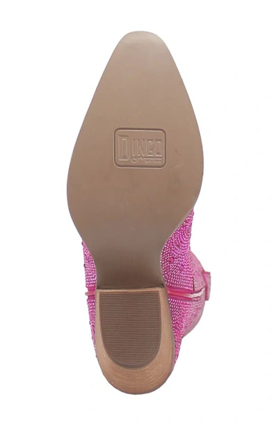 Dingo Silver Dollar Rhinestone Western Boot In Fuchsia