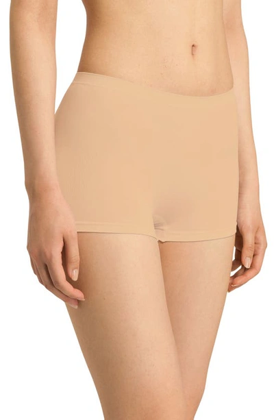 Shop Hanro Touch Feel High Waist Boyshorts In Beige