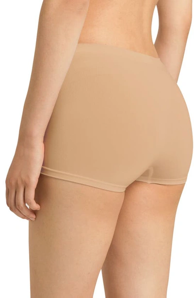 Shop Hanro Touch Feel High Waist Boyshorts In Beige